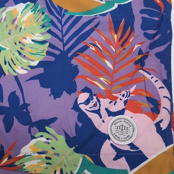 Brooklyn Cloth Co Swim Trunks Shorts Mens Size M Surfing Dinosaurs Print NEW NWT - Picture 7 of 16